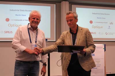 Prof. Bruno Buchberger und Prof. Christoph Weidenbach bei der Verleihung in Oxford